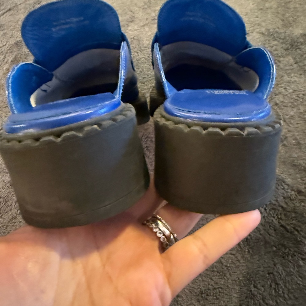 Jeffrey Campbell Royal Blue Mules with Black Sole - Picture 6 of 8